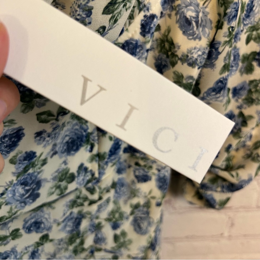 VICI Cotton Candy LA New blue floral cottagecore dress Medium square neck girly - Picture 8 of 12